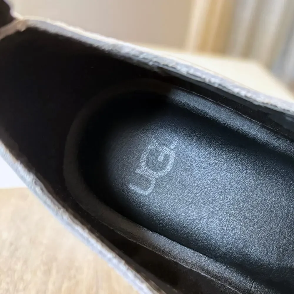 Ugg UGGs Women's Ashton Platform Black White Lug Shoes US Size 9 Strap
